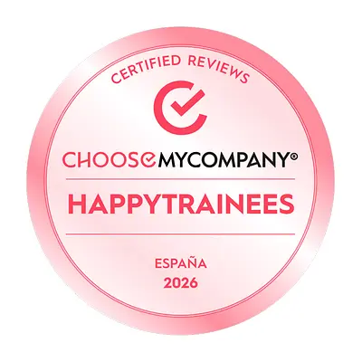 Logotypen för utmärkelsen "HAPPYTRAINEES 2026 by ChooseMyCompany".