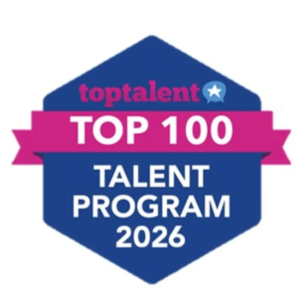 Logotypen för utmärkelsen Top 100 Talent Program 2026.